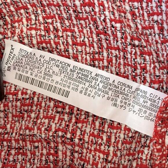 ZARA Tweed Shift Dress Red Size XS - Picture 6 of 6